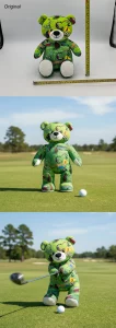 AI-generated product image of AI Plush bear - Golf